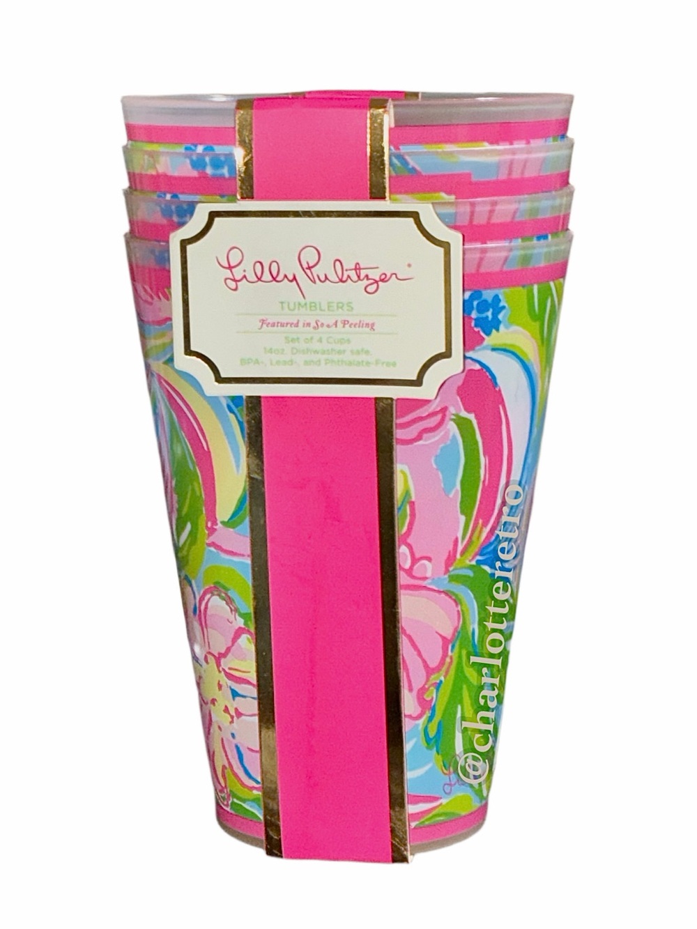 Lilly Pulitzer • So A Peeling • 4 pc Tumbler Set